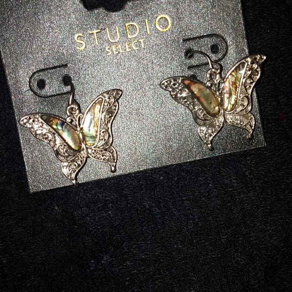 abalone butterfly earrings - Picture 3 of 3